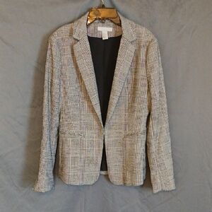 H&M Black and White Textured Jacket